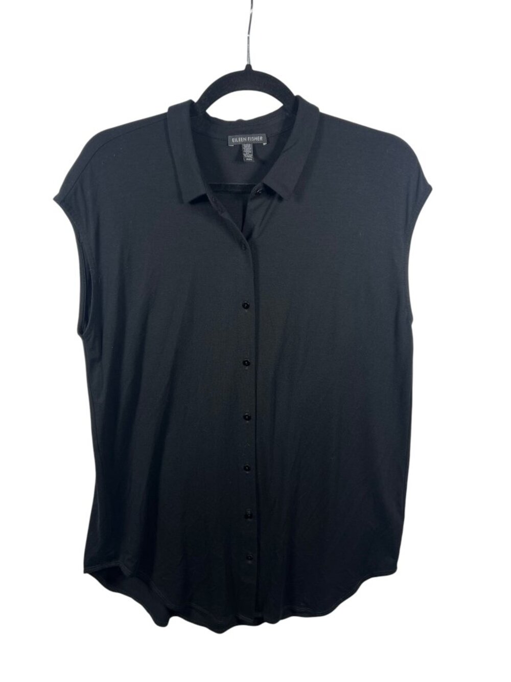 Eileen Fisher Top Womens Medium Tunic Lightweight Sleeveless Minimalist Luxe